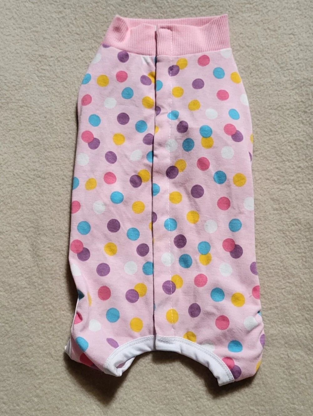 Pink Polka Dot Cat Recovery/Surgery Suit Size Medium